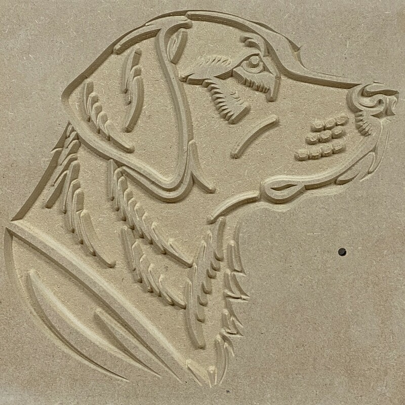 Labrador V carve in MDF